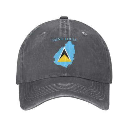 Saint Lucia Flag Sun Baseball Cap