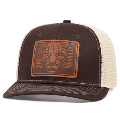 Mesh Hat Richardson Label Leopard Printed Snapbcak Caps
