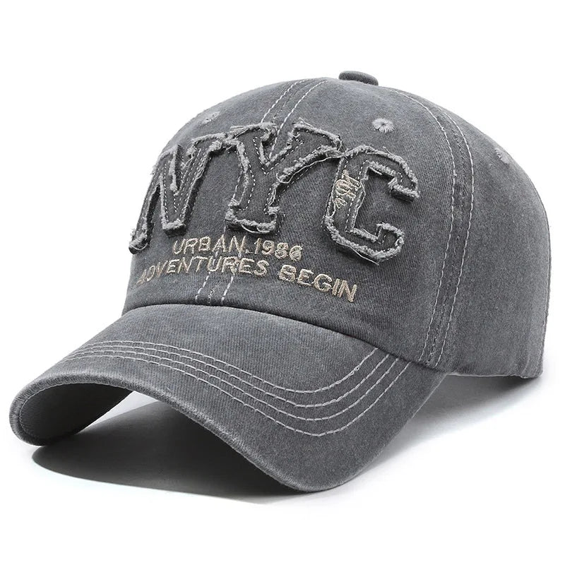 Women's Black Baseball Cap - Breathable "NYC" Embroidery