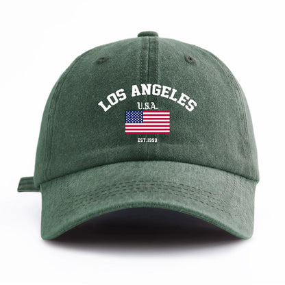 LOS ANGELES Print Washed Baseball Cap