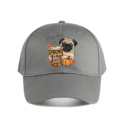 Pug Pumpkin Spice Latte Baseball Cap