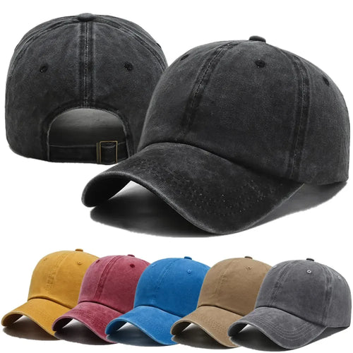 New Unisex Cap Plain Color Washed Cotton