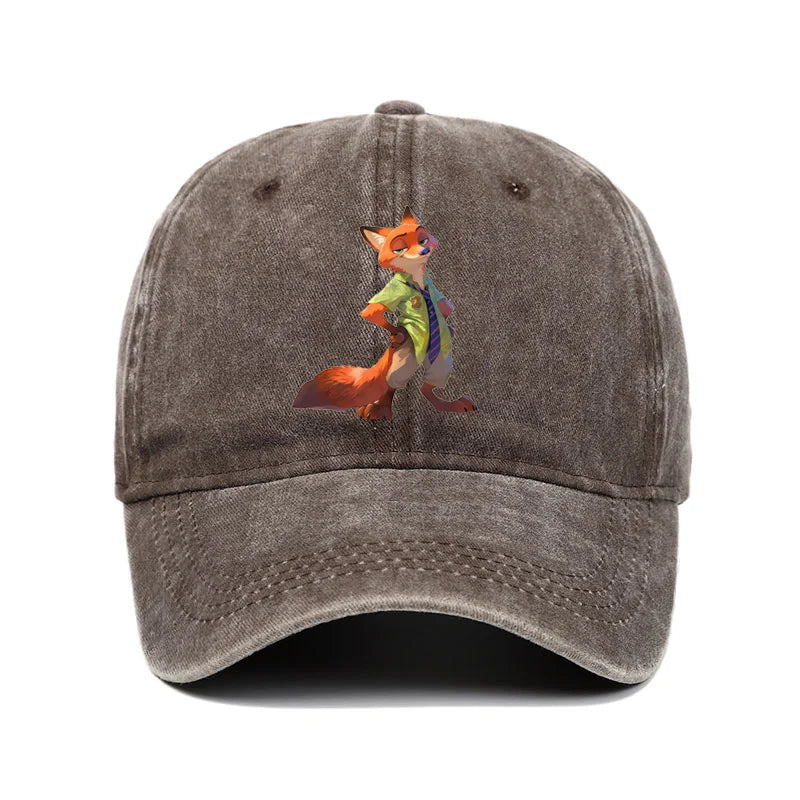 Cartoon Zootopia Nick Sun Baseball Cap Couple Women Print Baseball Caps