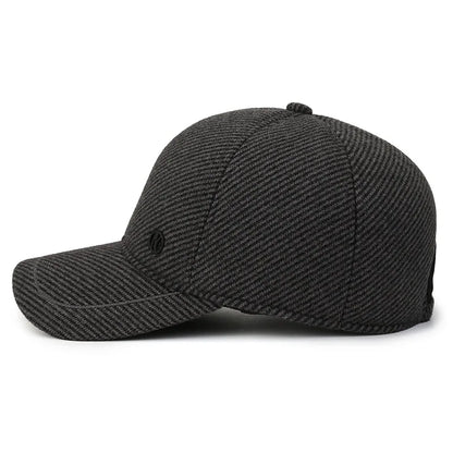 Auturnn Thick Warm Men Winter Baseball Cap With Ear Flaps