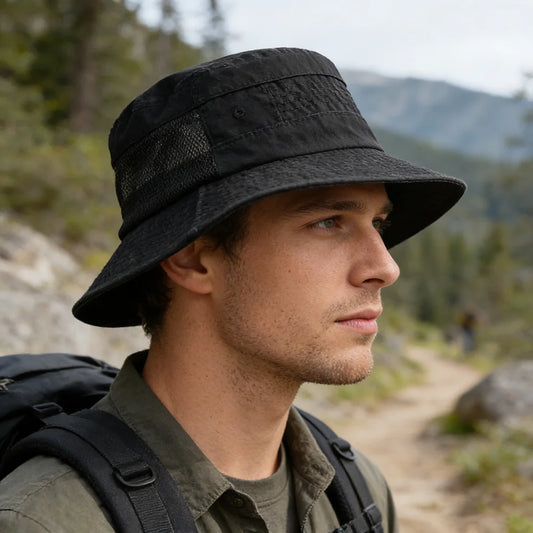 Spring Summer Washed Cotton Mesh Breathable Bucket Hats