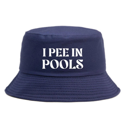 I Pee in Pools Print Reversible Bucket Hat Girl Boy Funny Summer Beach Hat