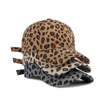 Women Winter Hat Leopard Pattern Corduroy Baseball Cap Men