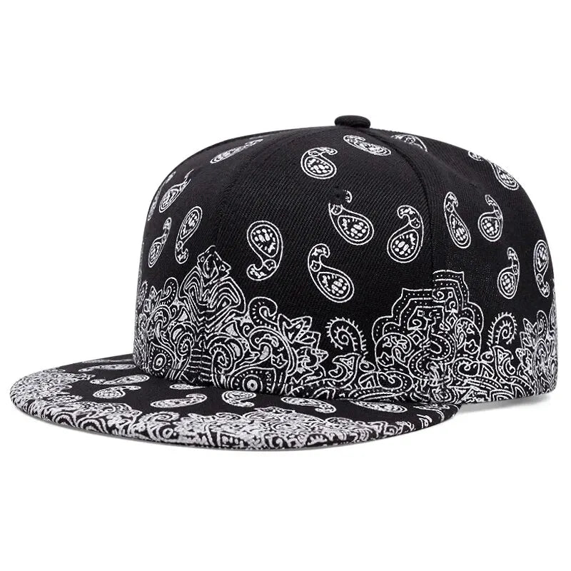 New Fashion West Coast Cashew Flower Printing Snapback Cap