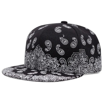 New Fashion West Coast Cashew Flower Printing Snapback Cap