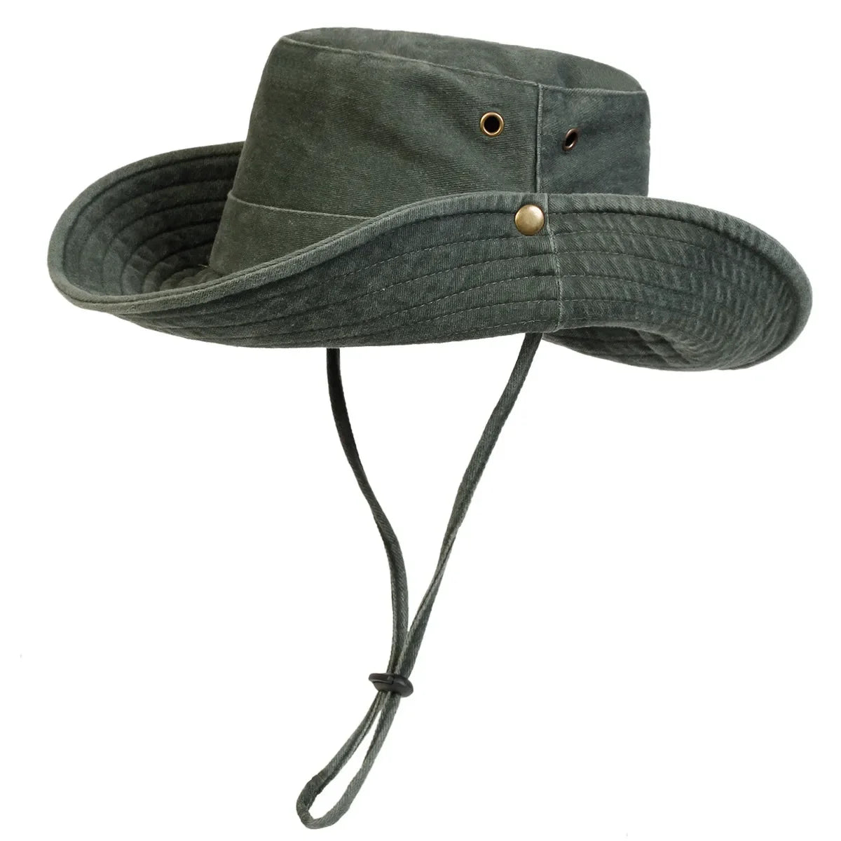 Men Big Eaved Solid color Washed Bucket Hats