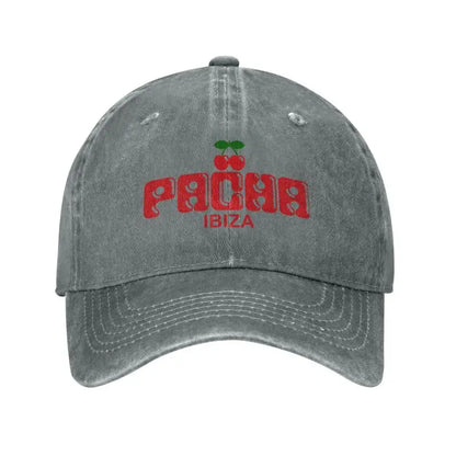Preppy Cherry PACHA IBIZA Baseball Cap Unisex Cotton Denim