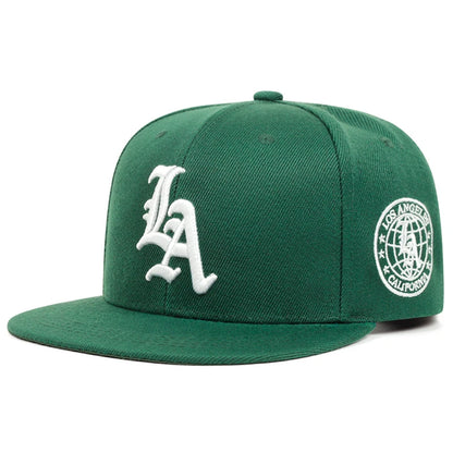 New Los Ange Earth Letter Embroidered Flat Edge Hat Women Simple Snapback Hat