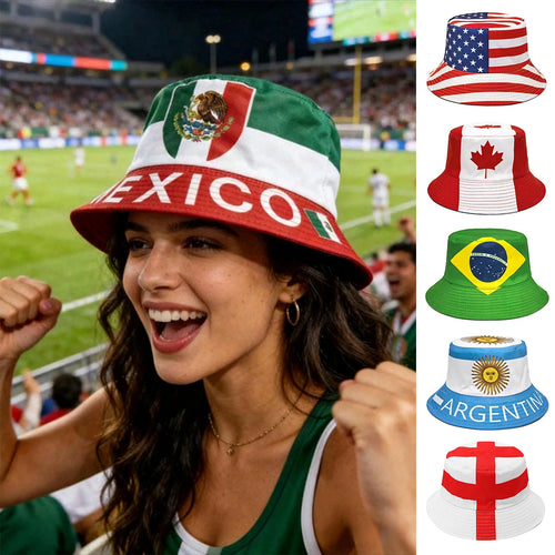 Flag Print Cheer Hat Bucket Hat