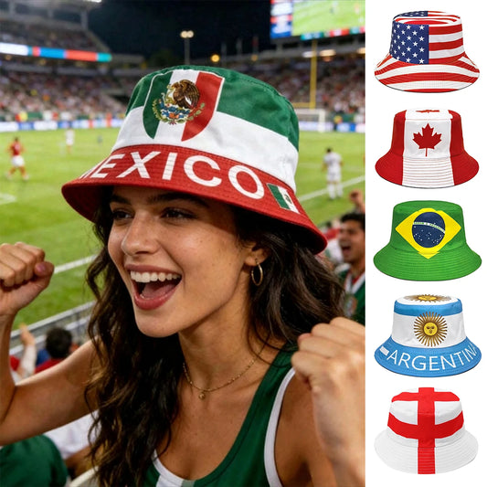 Flag Print Cheer Hat Bucket Hat