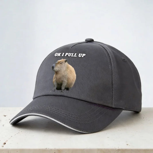 OK I Pull Up Capybara Baseball Cap