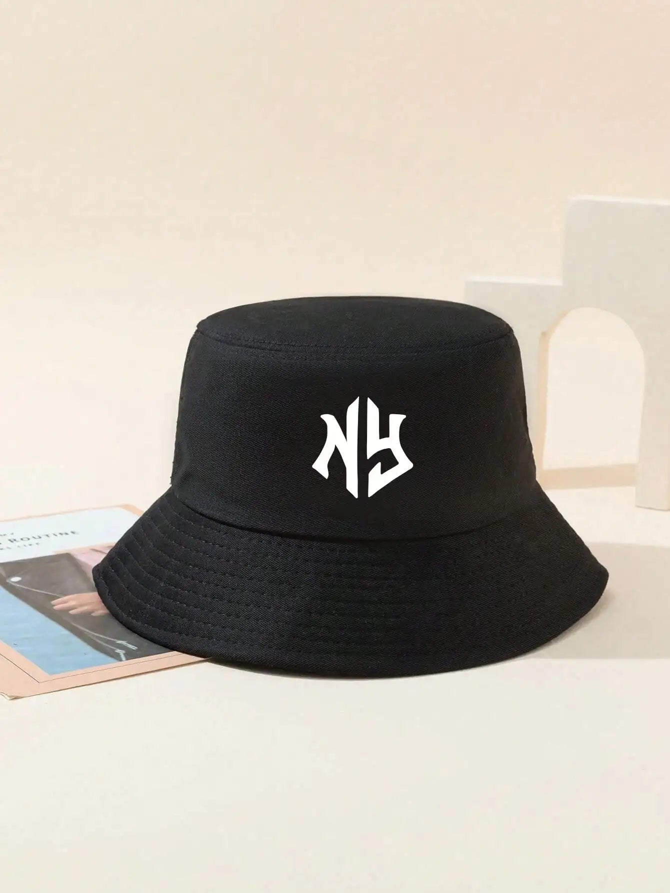 NY Letter Patterned Bucket Hats