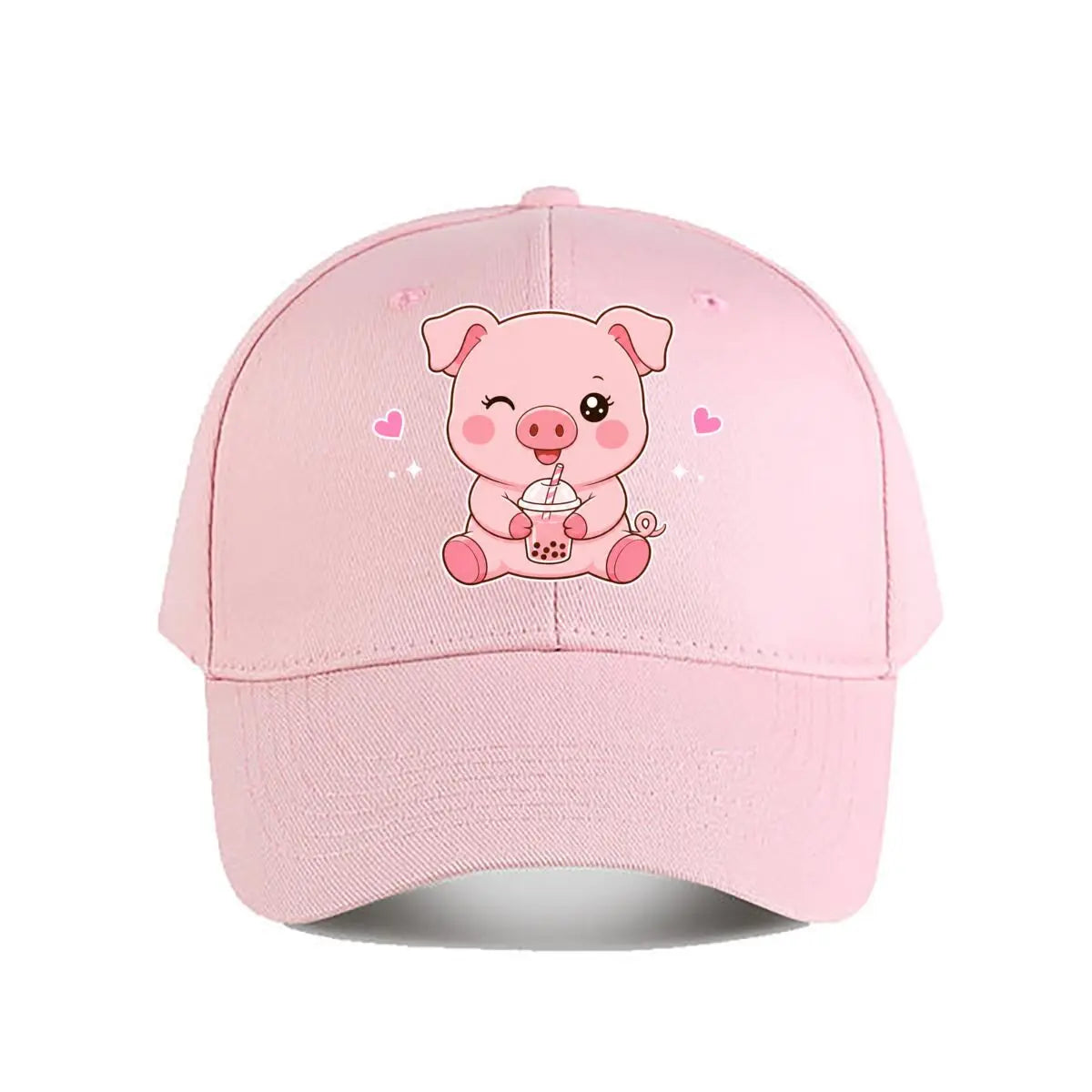 Pink Pig Bubble Tea Baseball Cap