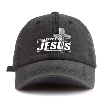 JESUS Print Washed Baseball Cap For Adults