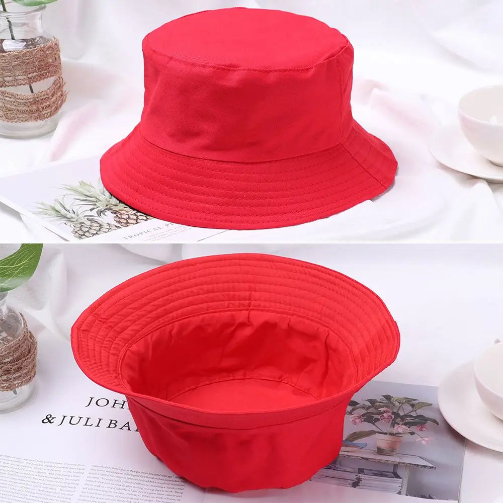 Women Men Outdoor Sunscreen Casual Candy Color Bucket Hat Sun Caps Fisherman Cap