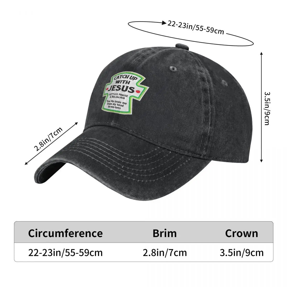 Catch Up With Jesus, Christian, Humorous Denim Hat Baseball Hat