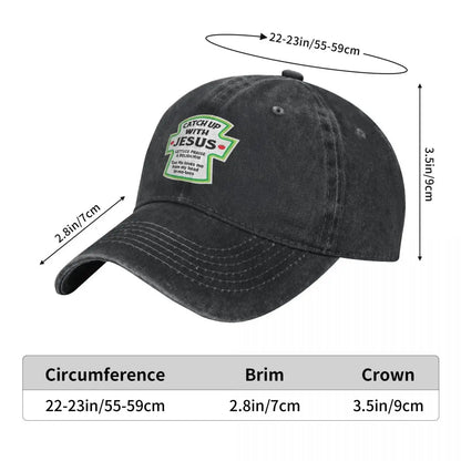 Catch Up With Jesus, Christian, Humorous Denim Hat Baseball Hat