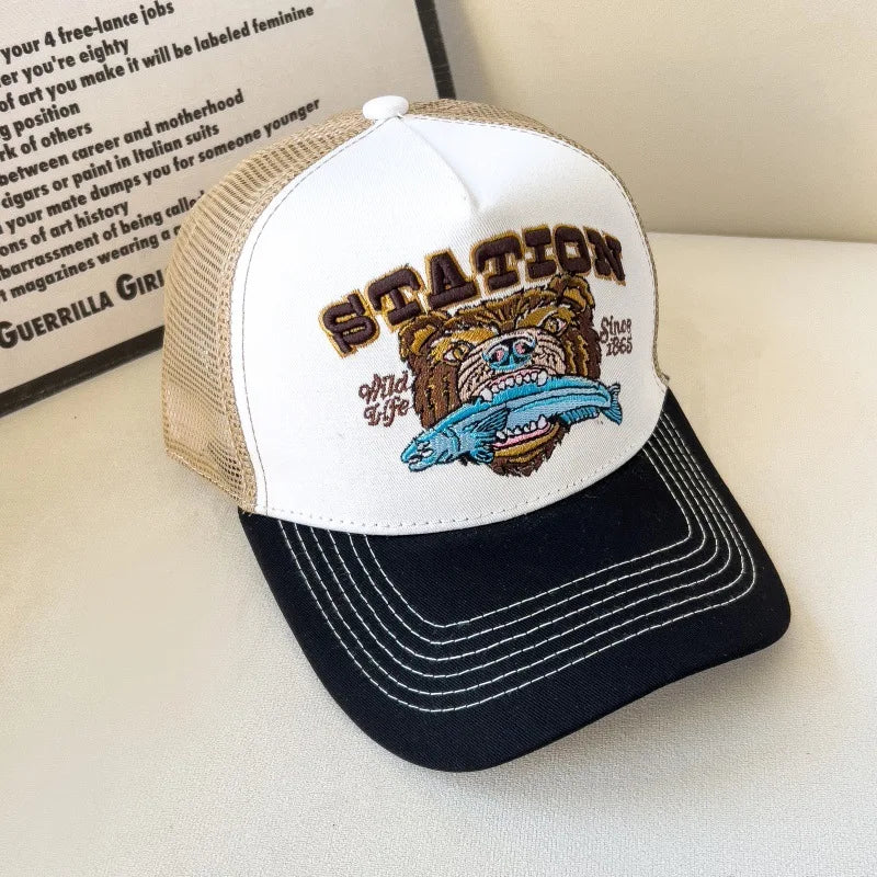 American Retro Baseball Cap Mesh Breathable UPF50+