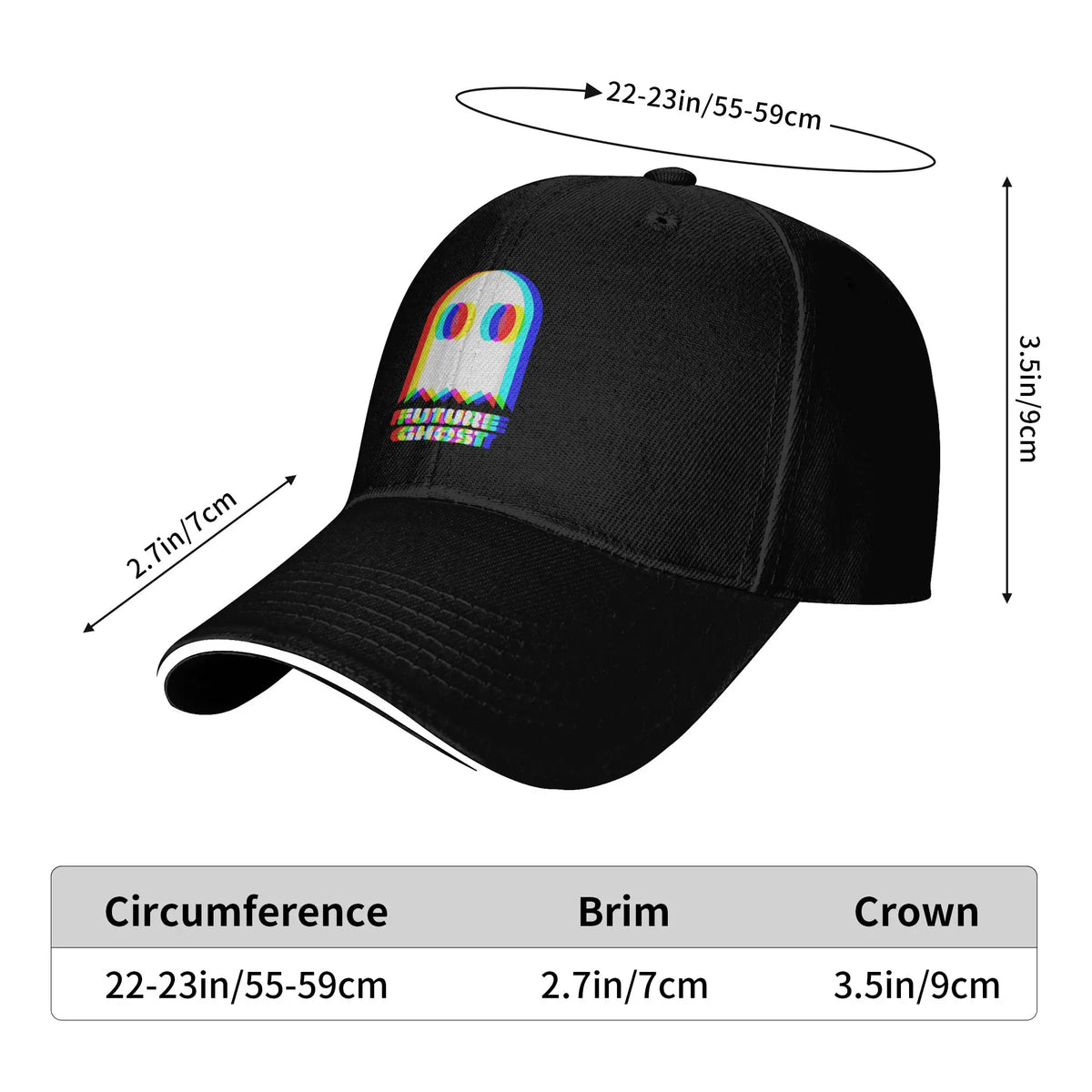 Future Ghost Halloween Trippy Vaporwave EDM Techno Rave Baseball Cap