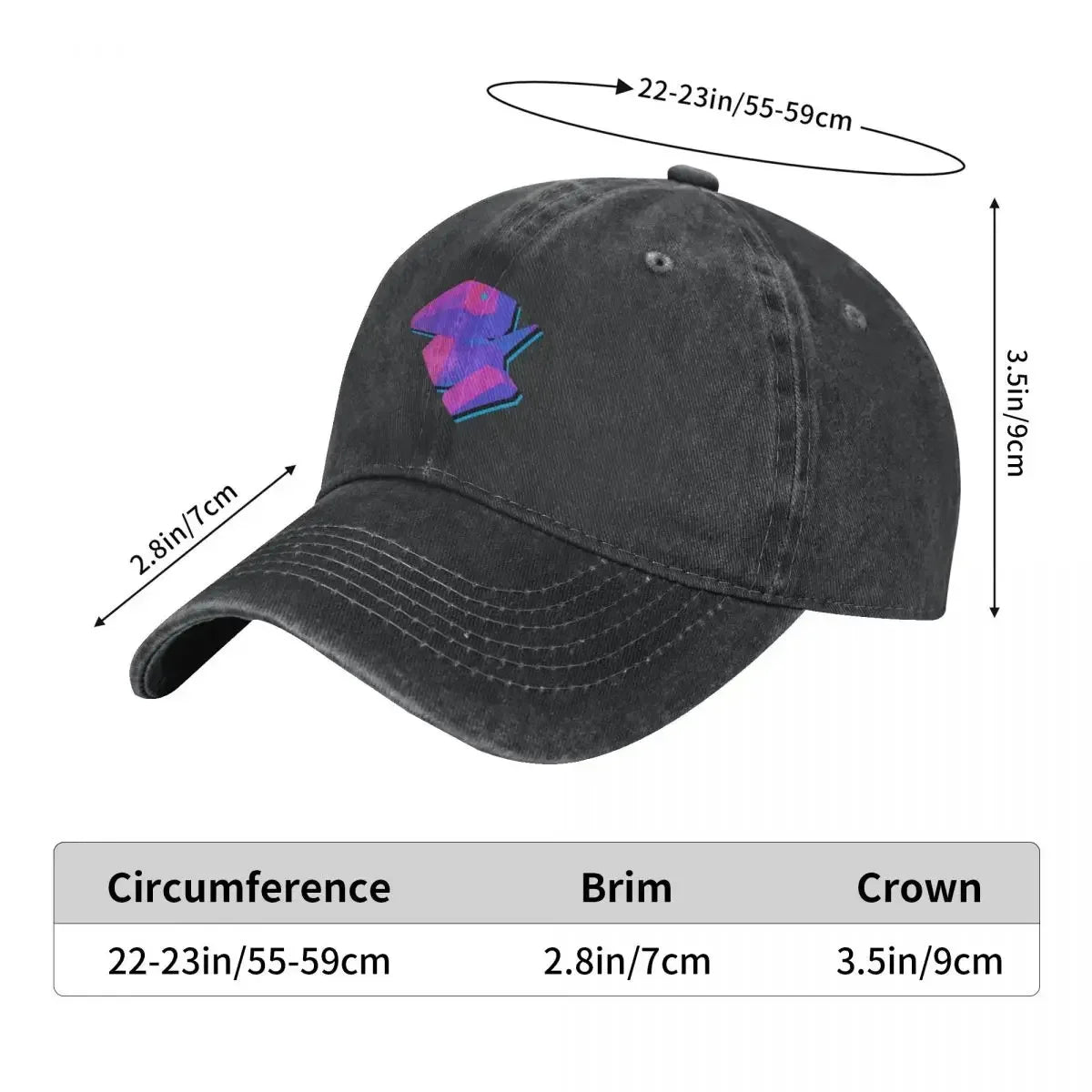 Porygon - Vaporwave - Dark Gray Cowboy Hat Baseball Hat