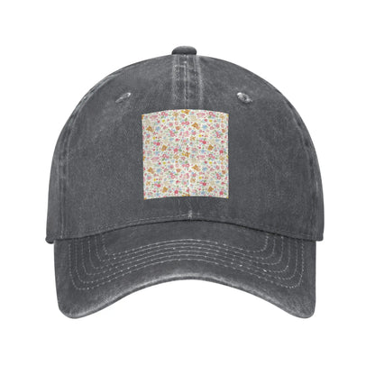 Cute Rilakkuma Flower pattern Denim Fabric Cap Casual Baseball Caps