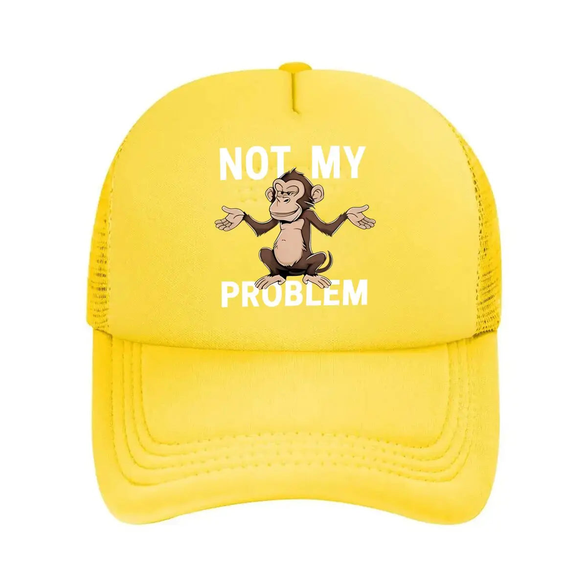 Vintage Baseball Cap Monkey NOT MY PROBLEM 2D Print 2026 Mesh Baseball Cap
