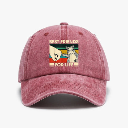 Funny Retro Vintage Squirrel Best Friend for Life Baseball Cap