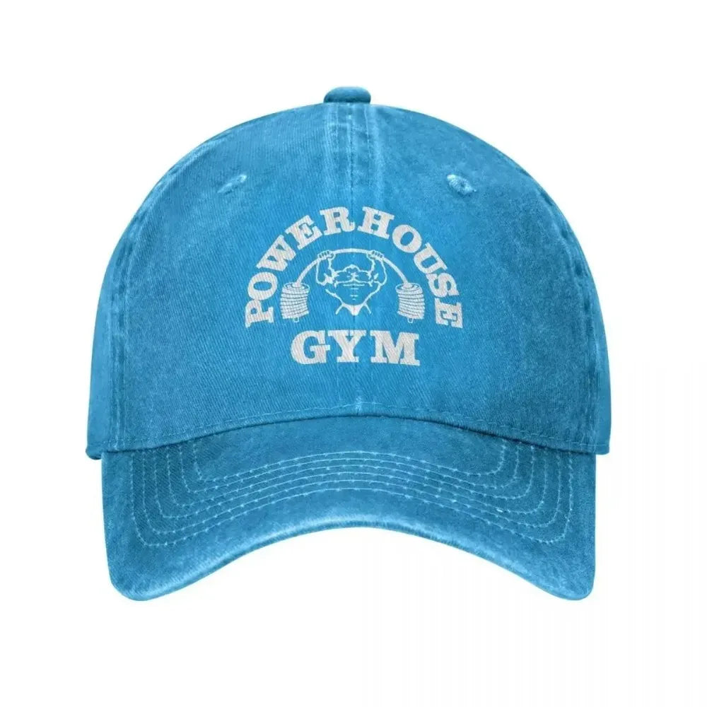 Classic Denim Powerhouse Gym Baseball Caps For Men Women