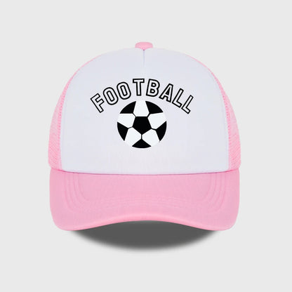 “FOOTBALL” Football-Print Sponge Mesh Cap Baseball Cap