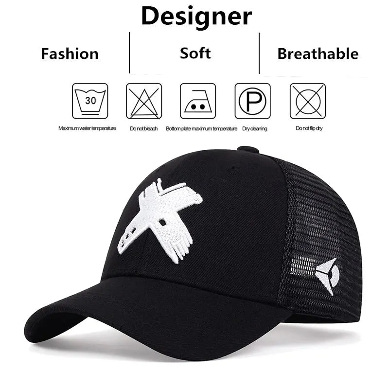 Unisex X Letter Embroidery Baseball Net Caps Spring And Summer