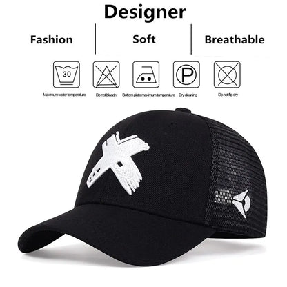 Unisex X Letter Embroidery Baseball Net Caps Spring And Summer