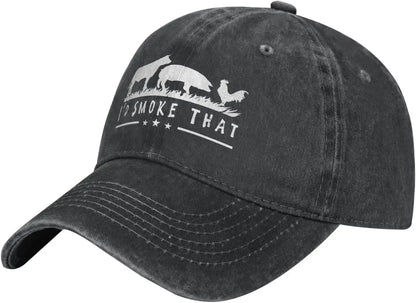 I'd Smoke That Patriot BBQ Barbeque Cook Chef Unisex Baseball Cap