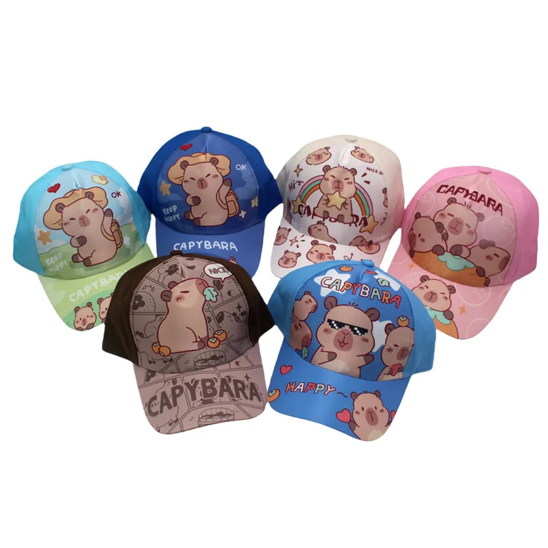 Children's Cartoon Capybara Printed Cute Capybara Hat Lovely Kids Baseball Cap