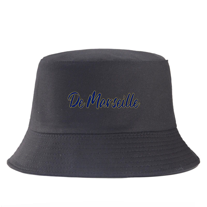 De Marseille Letter Print Reversible Bucket Hat Women Men