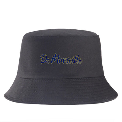 De Marseille Letter Print Reversible Bucket Hat Women Men