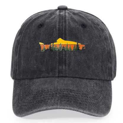 Vintage Fish Pattern Baseball Cap
