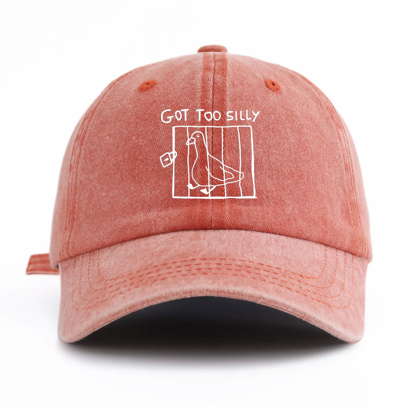 GOT TOO SILLY Print Washed Baseball Cap For Adults