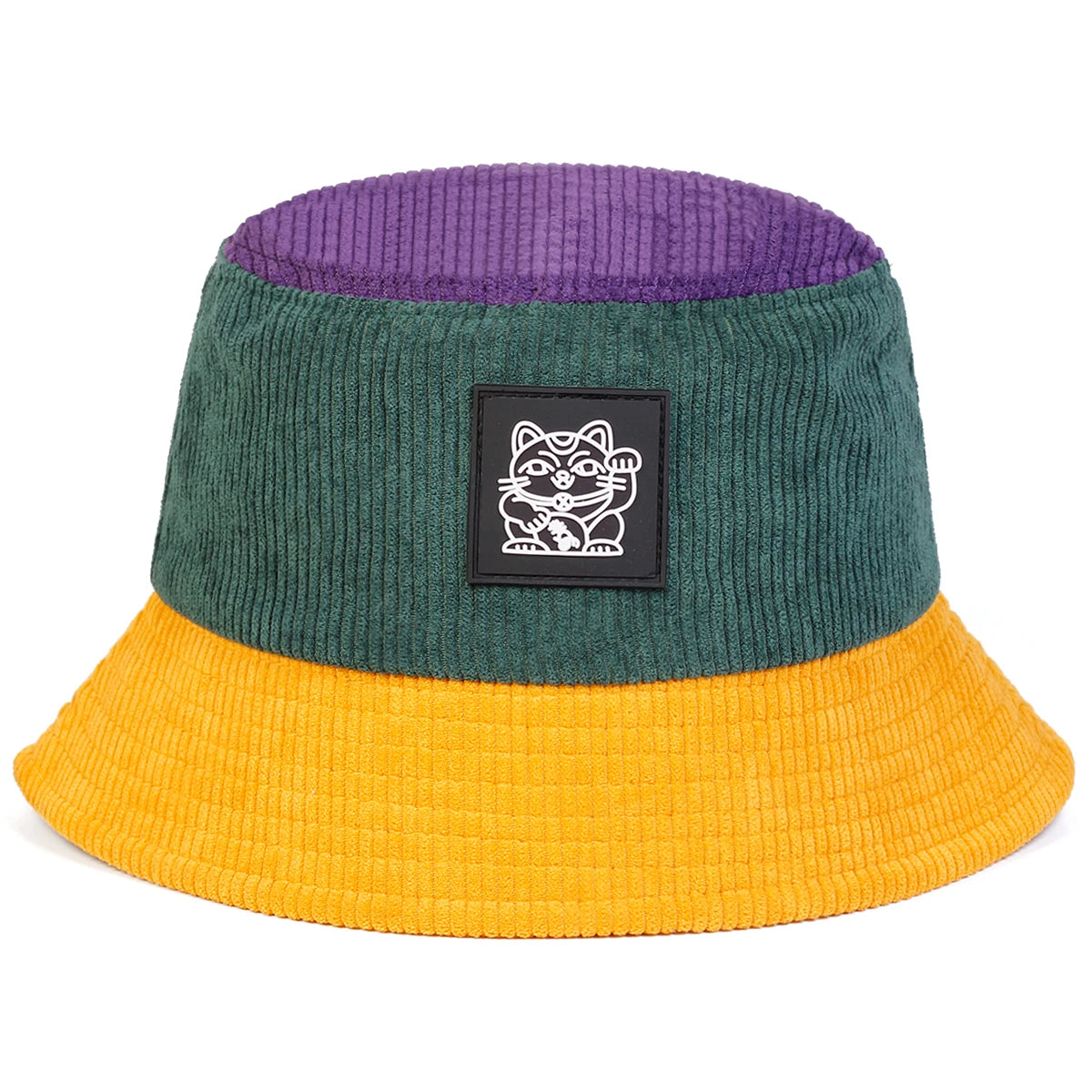 Unisex Cat Embroidery Personality Bucket Hats Fishermen Caps Sunscreen Hat