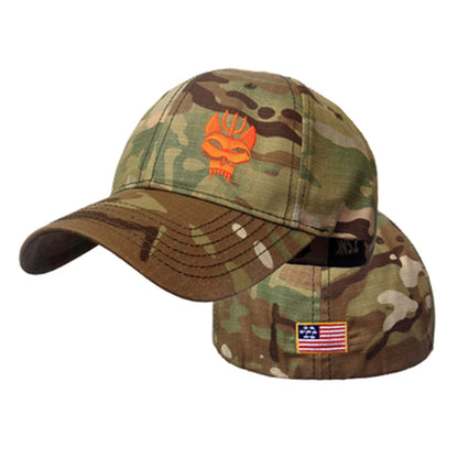 Unisex Forked Wolf Embroidery Snapback Camouflage Baseball Caps