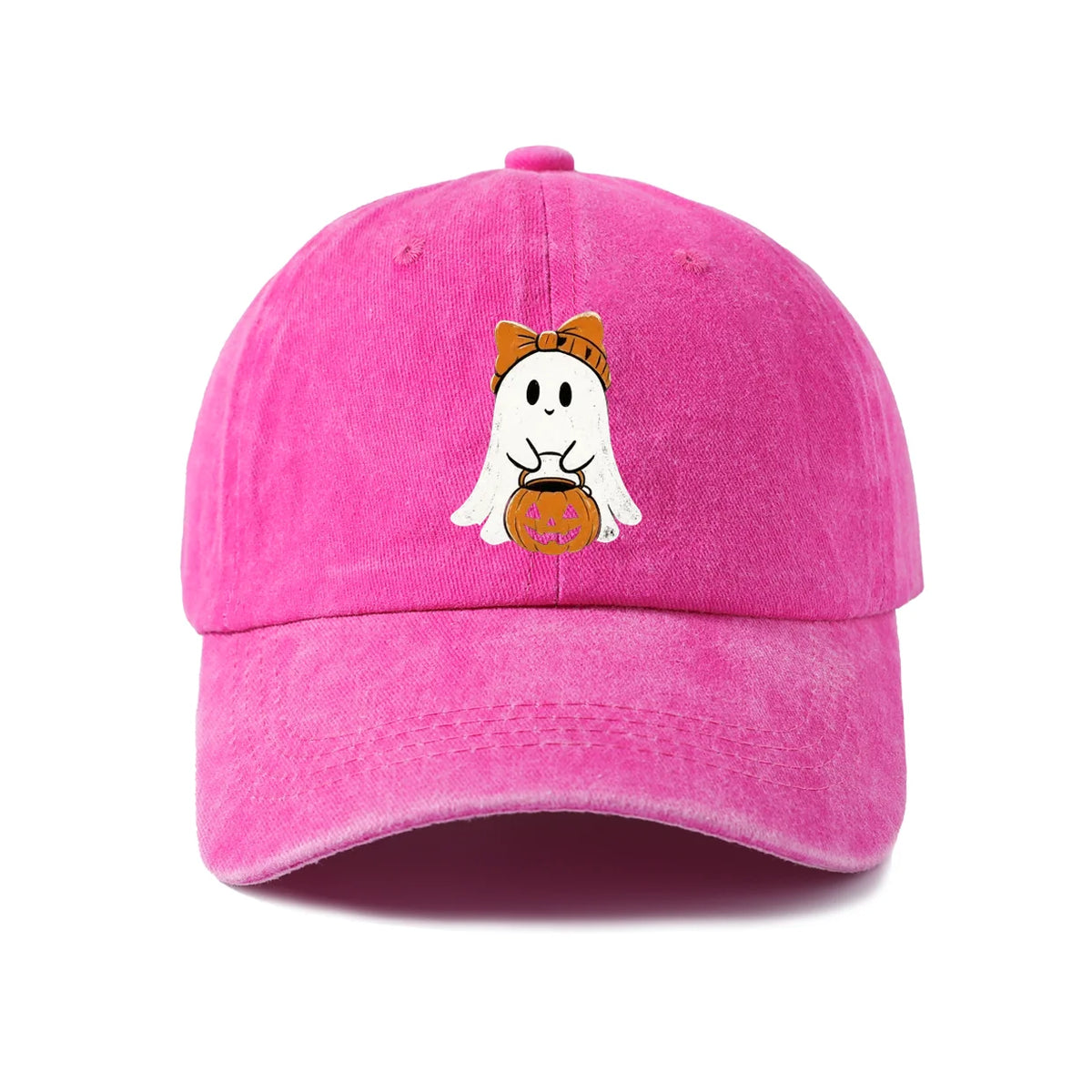 Ghost Girl with Pumpkin Graphic Baseball Cap