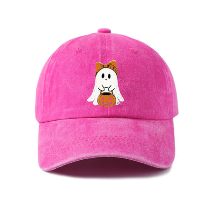 Ghost Girl with Pumpkin Graphic Baseball Cap