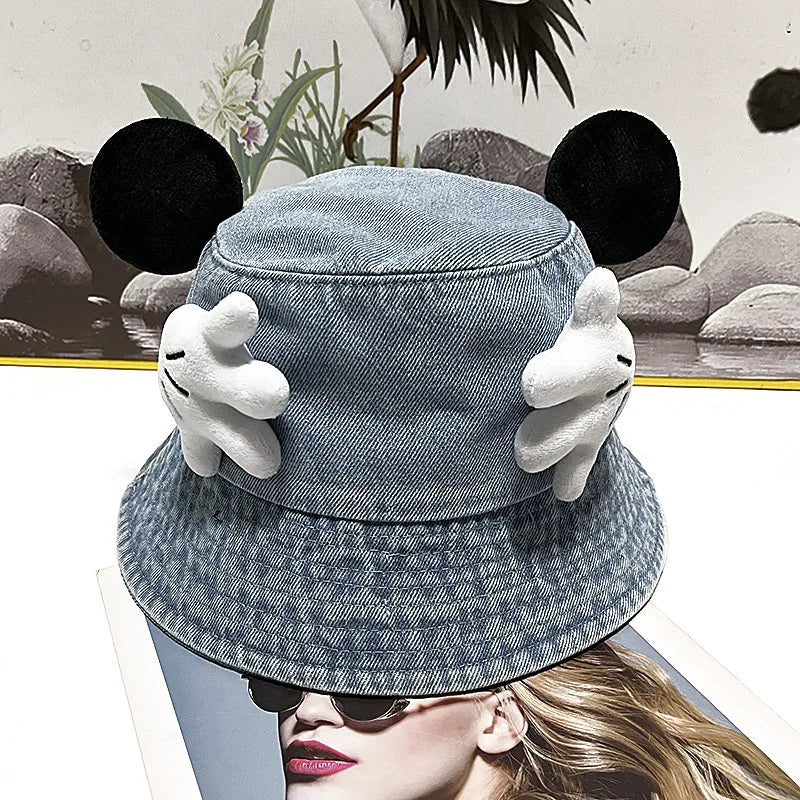 New Creative Cartoon Face Covering Bucket Hat For Women Girls