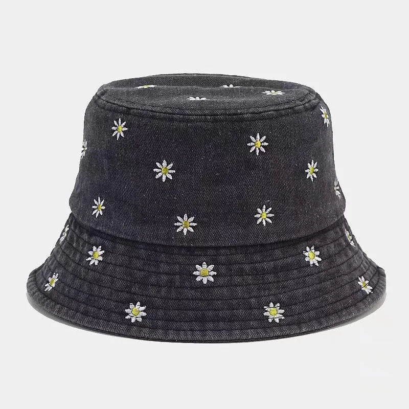 Little Daisy Embroidered Fisherman Hat Bucket Hat