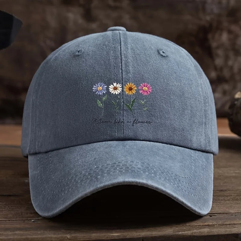 Stylish And Versatile Women's Duckbill Cap With Four-Color Floral Print