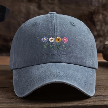 Stylish And Versatile Women's Duckbill Cap With Four-Color Floral Print