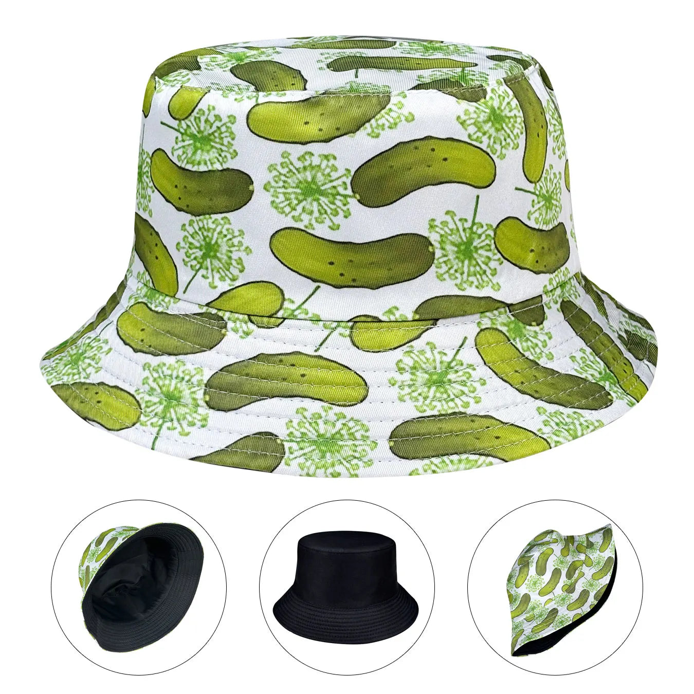 Creative Cucumber Pattern Printed Bucket Hat